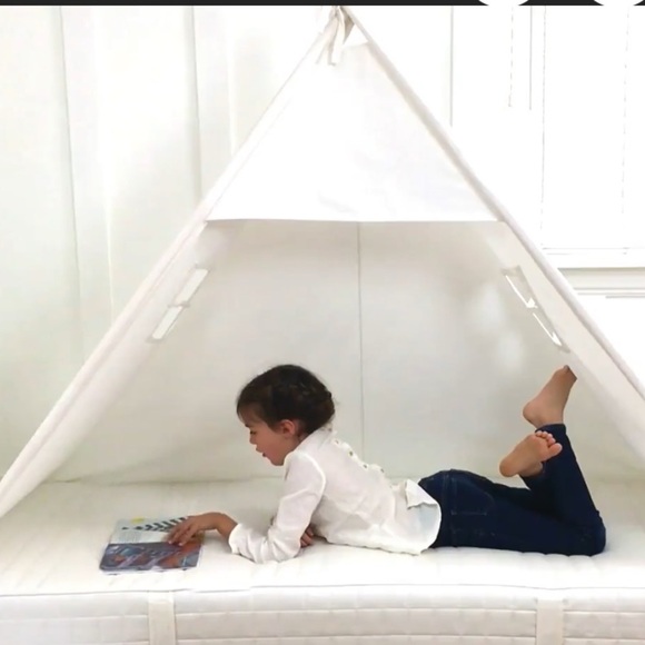 White play Teepee twin Bed Canopy canvas Cotton. - Picture 9 of 9